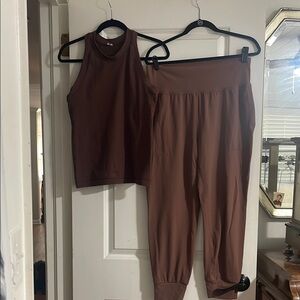 Athleta Brown Track Pants with Relaxed Fit